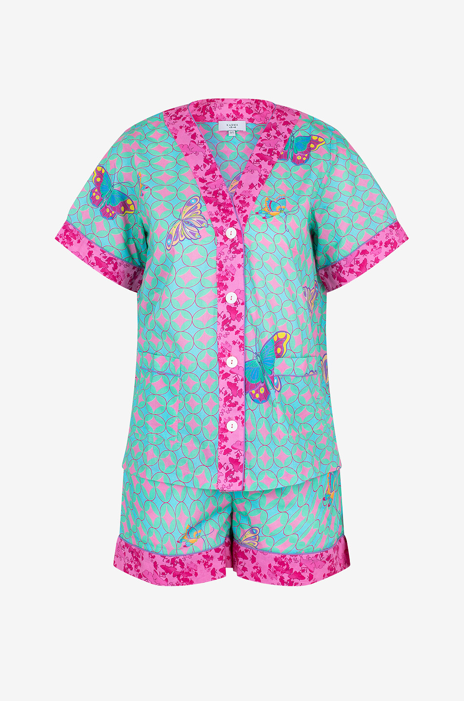 KARMA ON THE ROCKS Cotton pyjama set Women MULTI COLOURED 1 1
