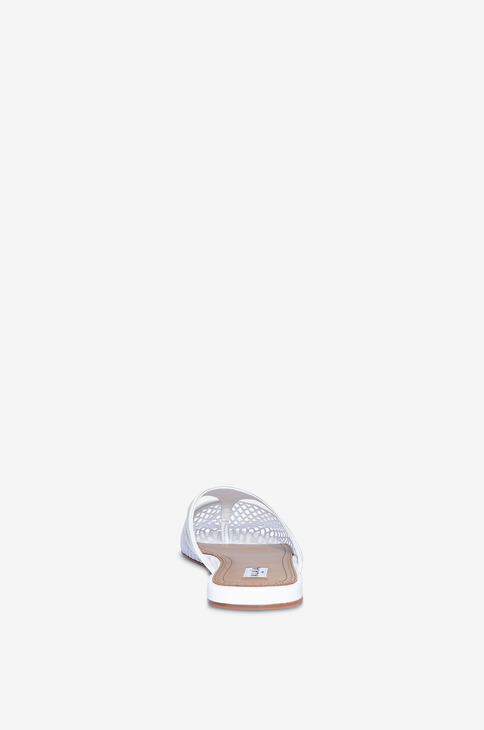 ALAÏA Flache Pantoletten aus Lackleder und Netz Infradito Damen WEISS 4