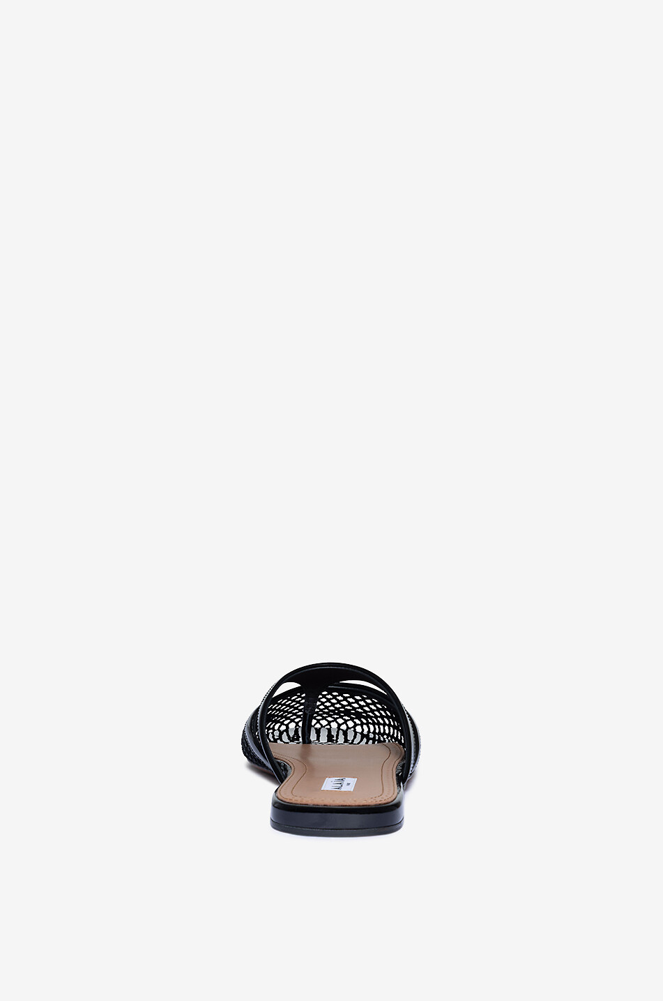 ALAÏA Flache Pantoletten aus Lackleder und Netz Infradito Damen SCHWARZ 4
