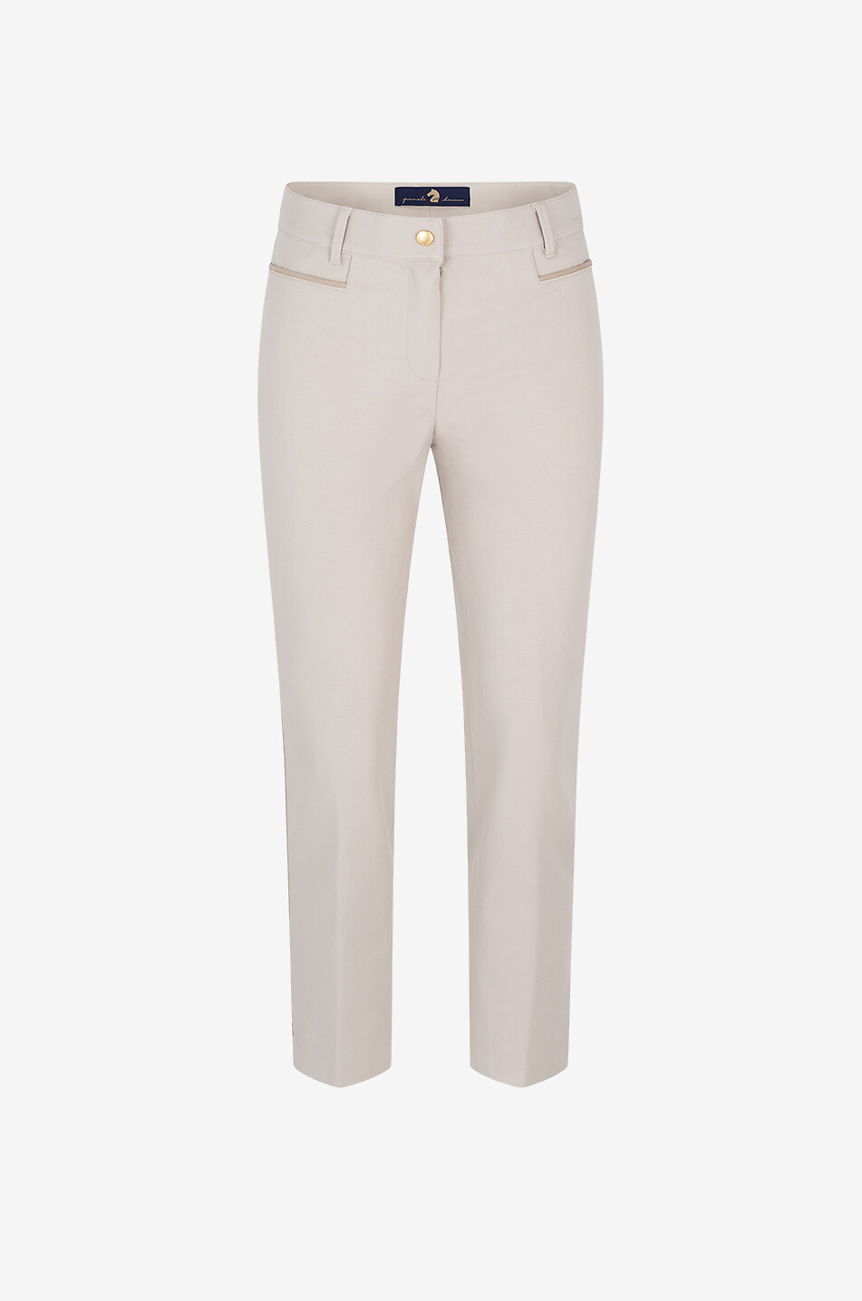 PAMELA HENSON Spezia cropped slim fit trousers with piping Women BEIGE 1