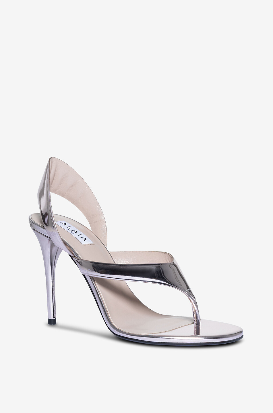 Sandales à talon en cuir effet miroir Infradito 90