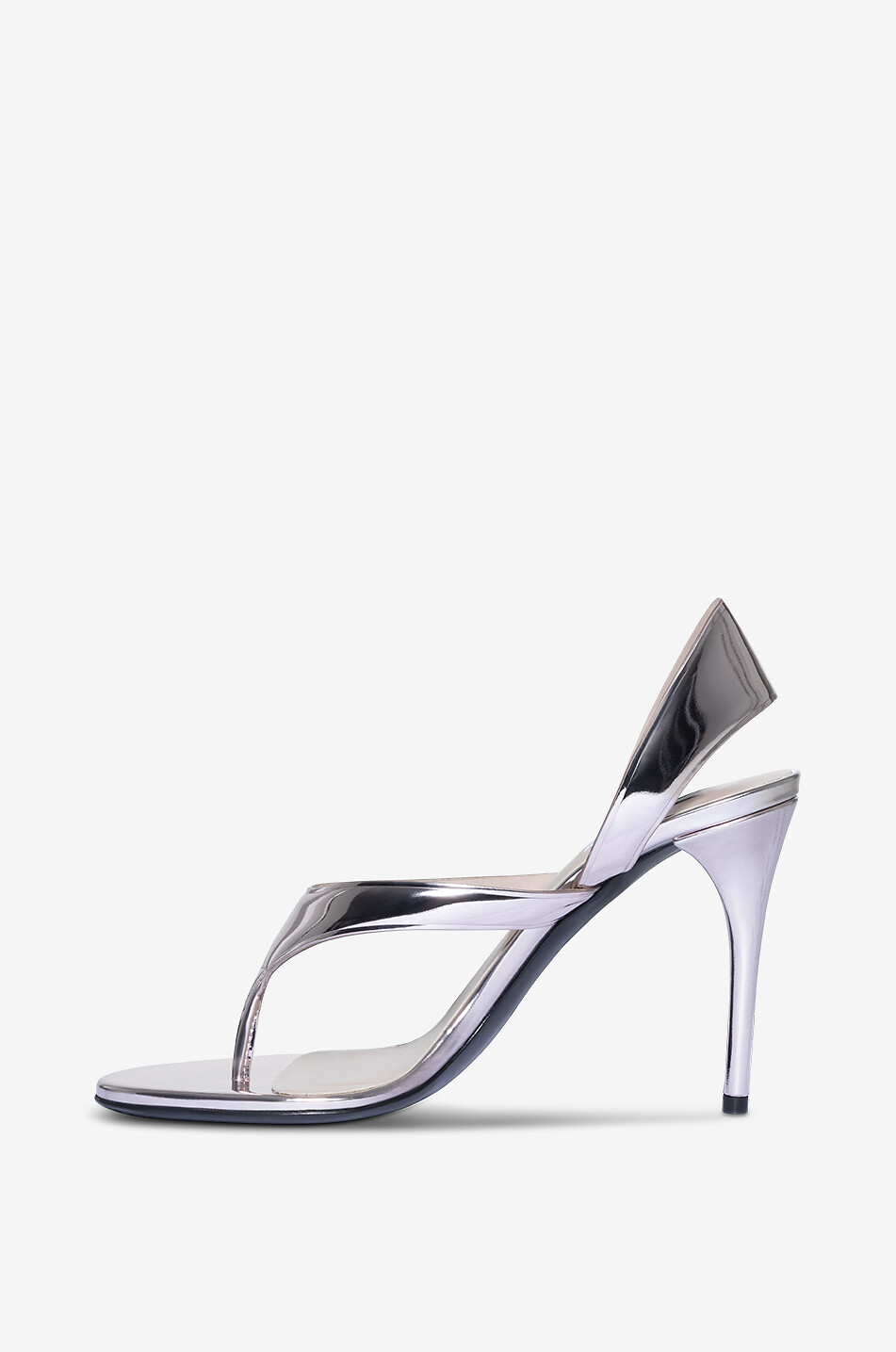Sandales à talon en cuir effet miroir Infradito 90