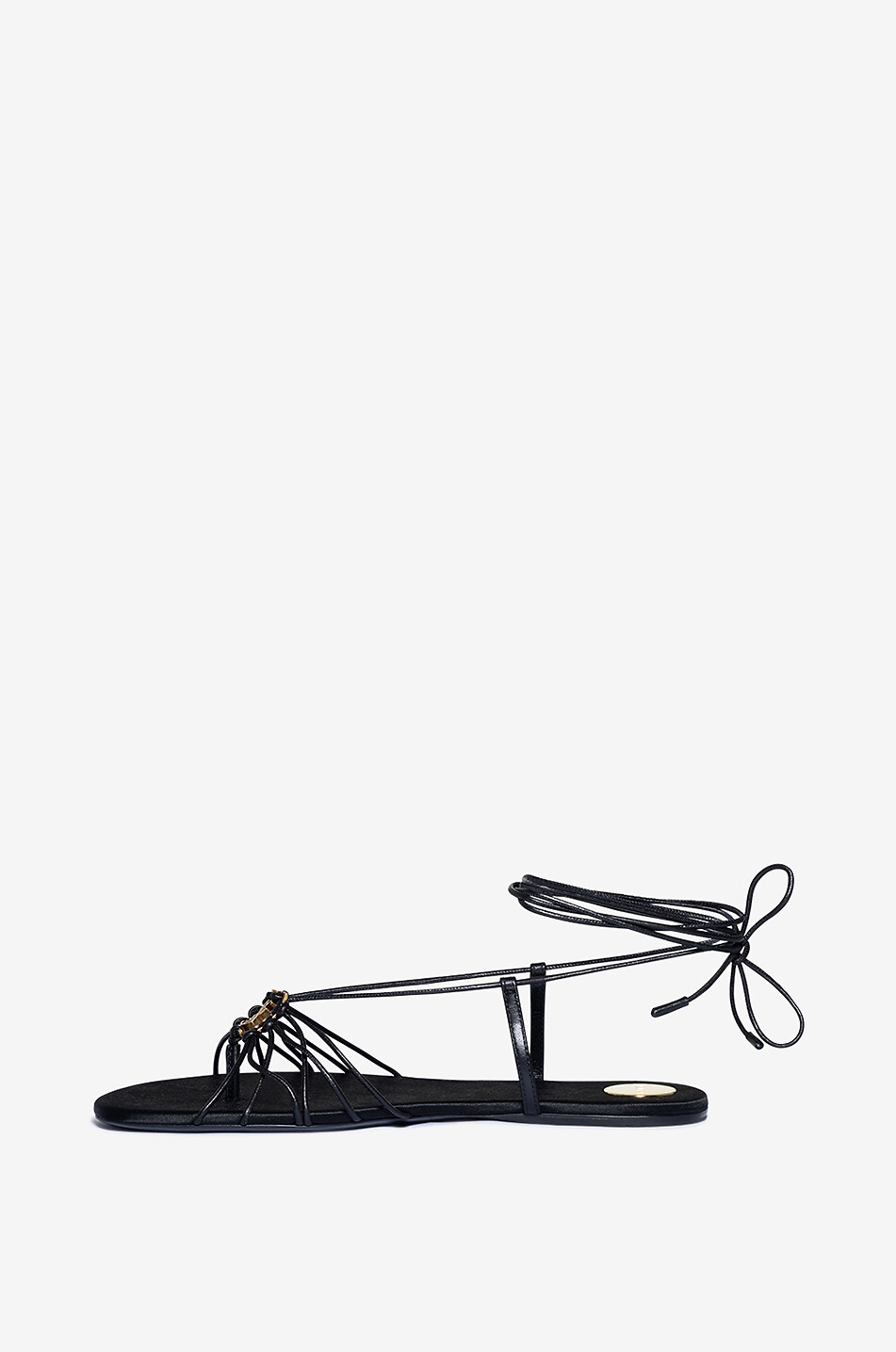 SAINT LAURENT PARIS Babylone 05 flat nappa leather sandals Women BLACK 3