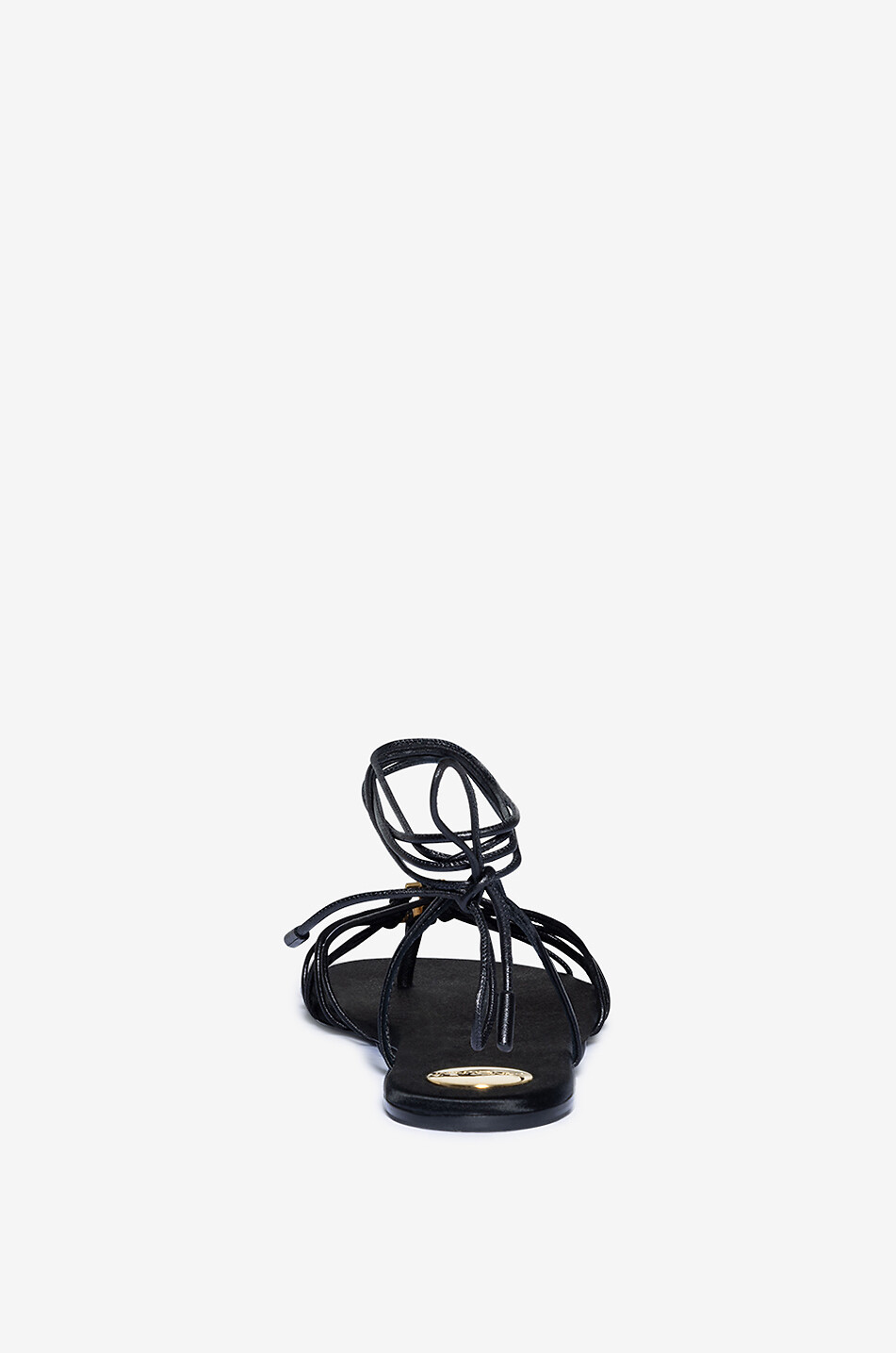 SAINT LAURENT PARIS Babylone 05 flat nappa leather sandals Women BLACK 4