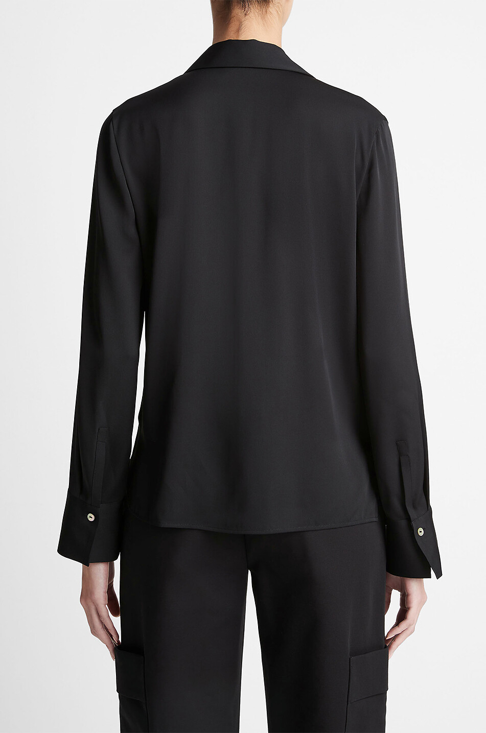 VINCE Langärmelige Bluse aus Seide Damen SCHWARZ 4