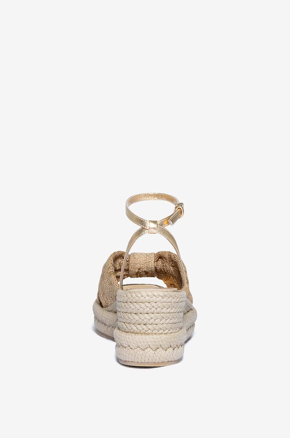 JIMMY CHOO Sandales compensées en raphia Aella 60 Femme DORE 4