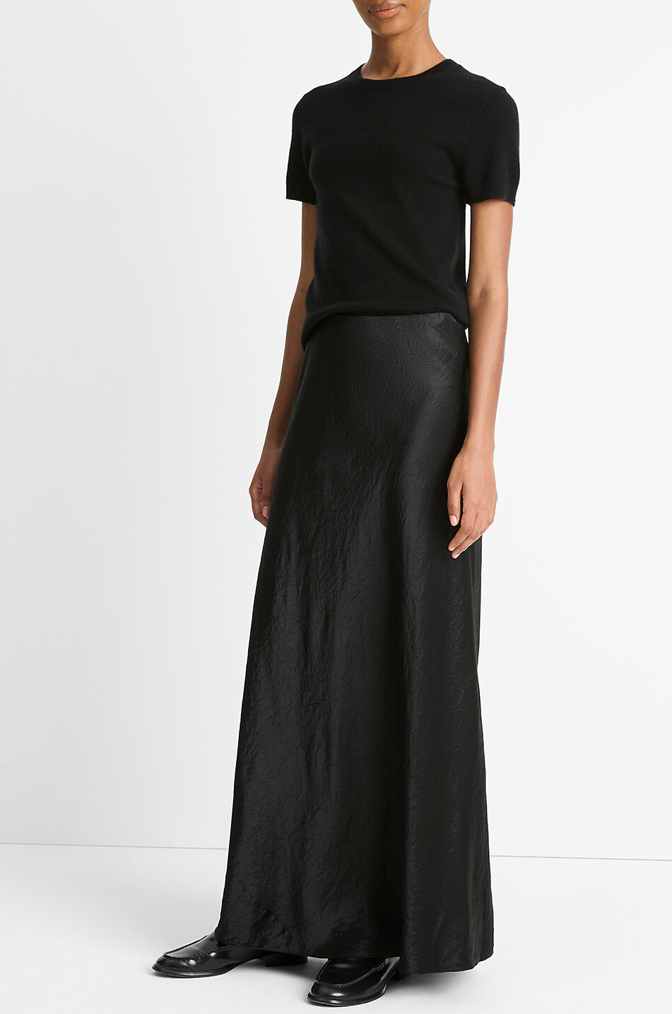 VINCE Langer Rock aus Satin Damen SCHWARZ 5