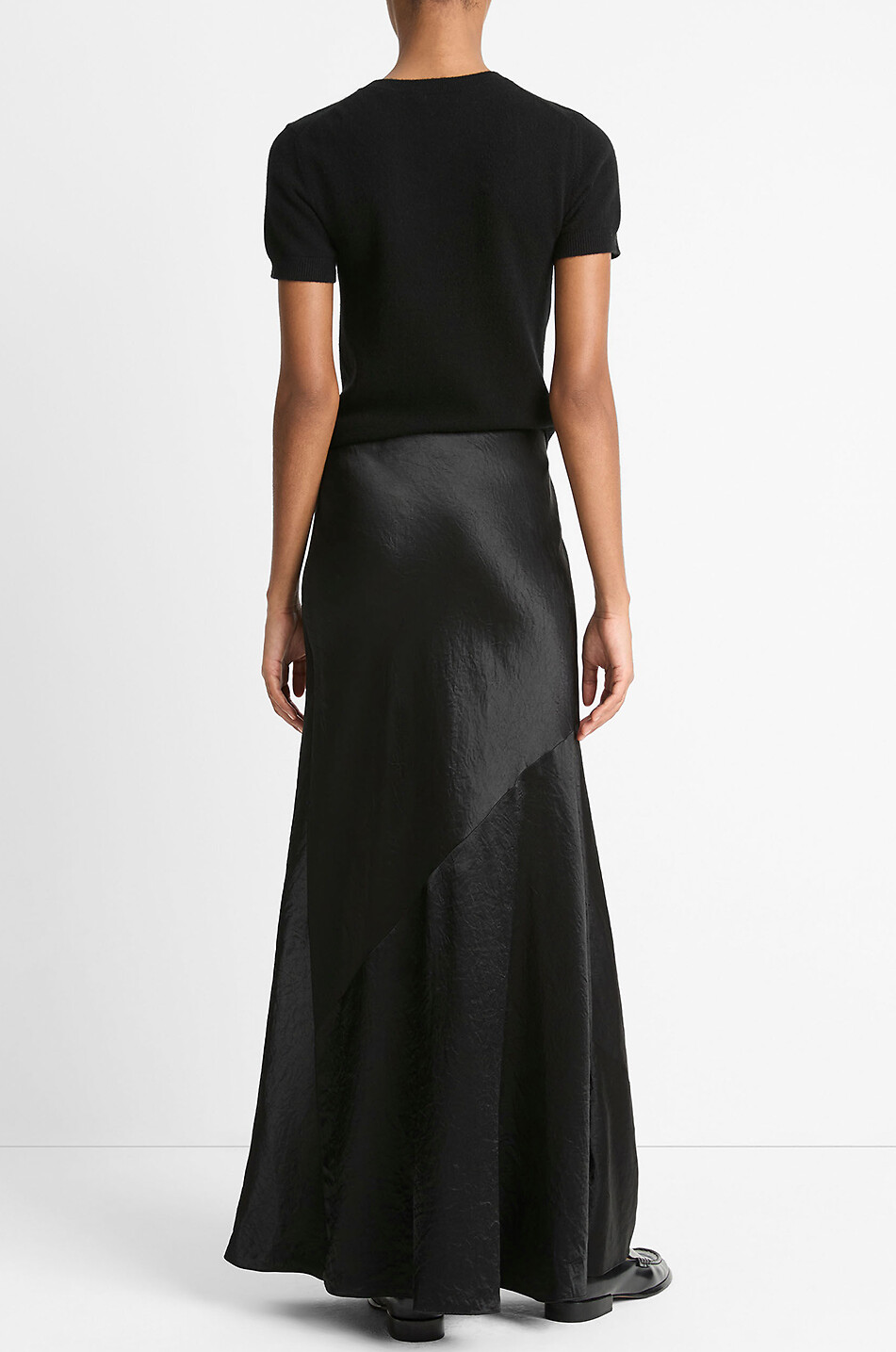 VINCE Langer Rock aus Satin Damen SCHWARZ 6