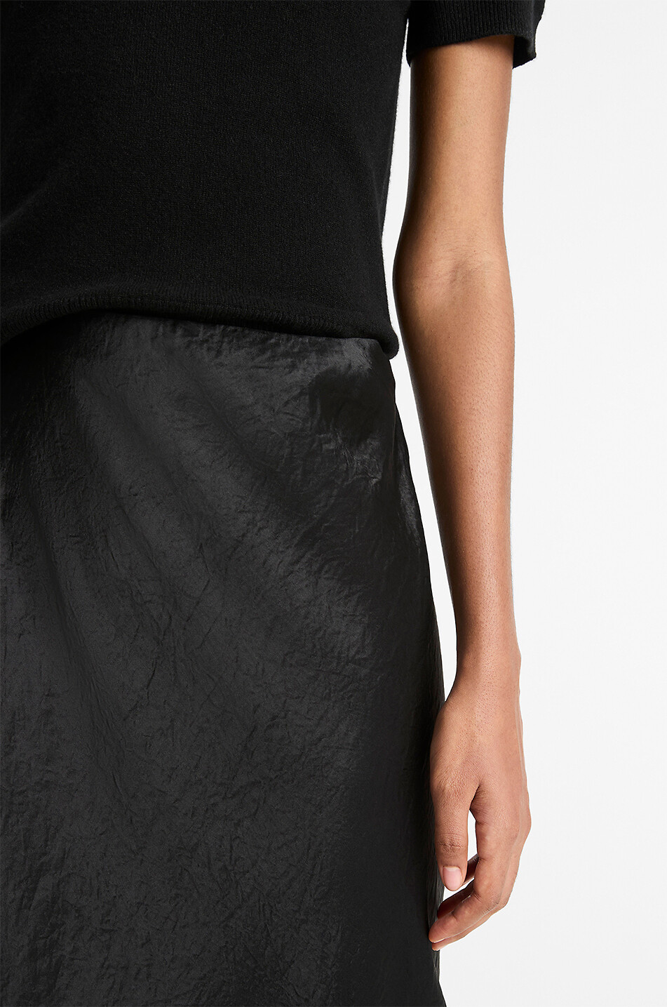 VINCE Langer Rock aus Satin Damen SCHWARZ 3
