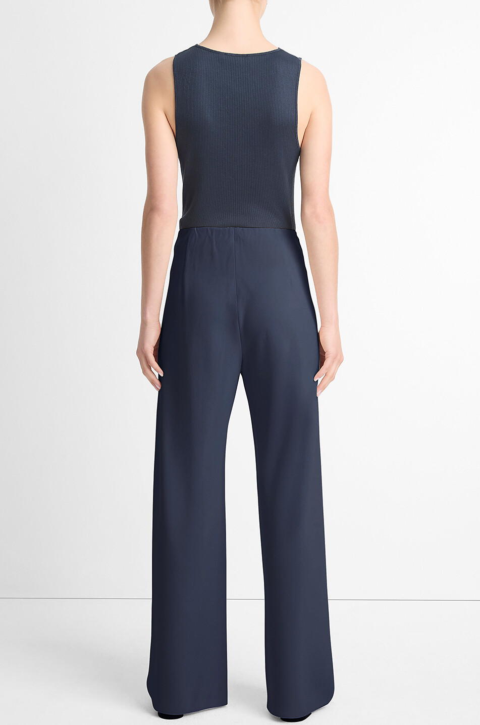 VINCE High-rise wide-leg trousers Women DARK BLUE 4