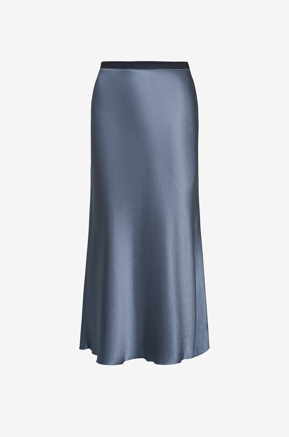 Jupe midi ajustée en satin Bias