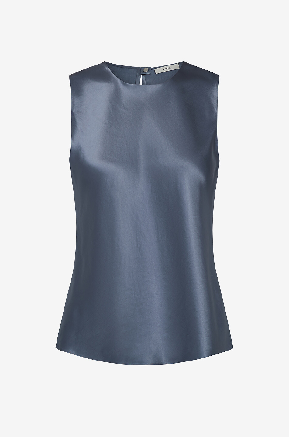 VINCE Top sans manches en satin Naia Shell Femme BLEU CLAIR 1
