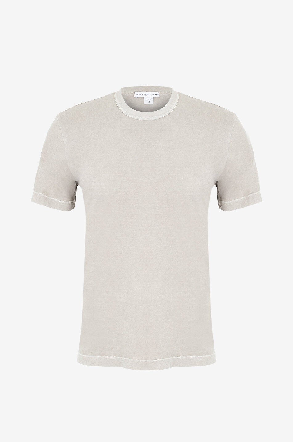 JAMES PERSE Rundhals-Kurzarm-T-Shirt aus leichtem Jersey Herren Mittle beige 1