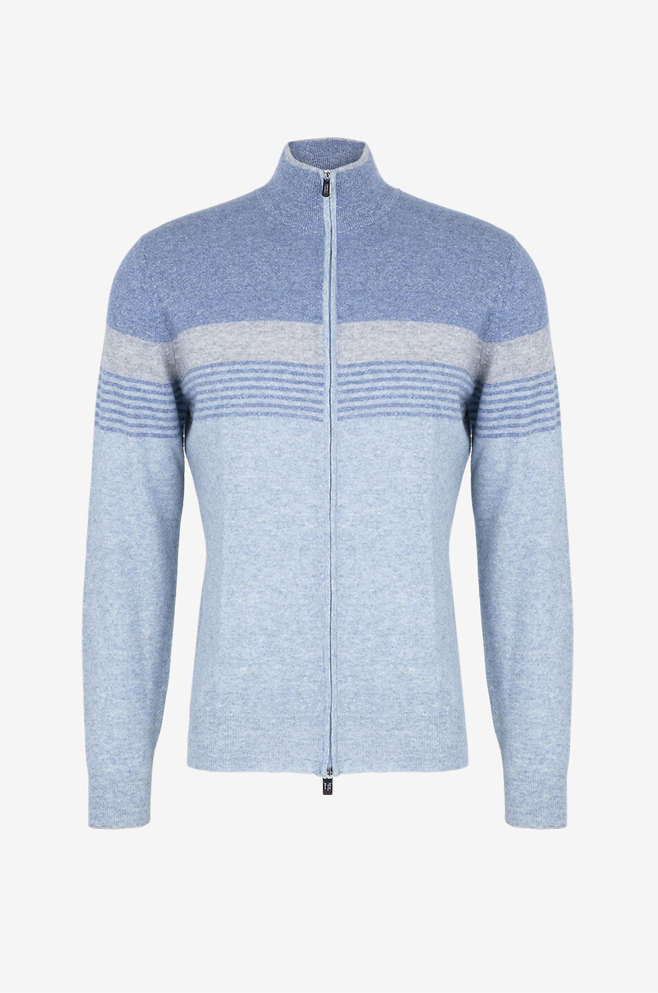 FEDELI Milos cashmere and linen colourblock cardigan Men MEDIUM BLUE 1