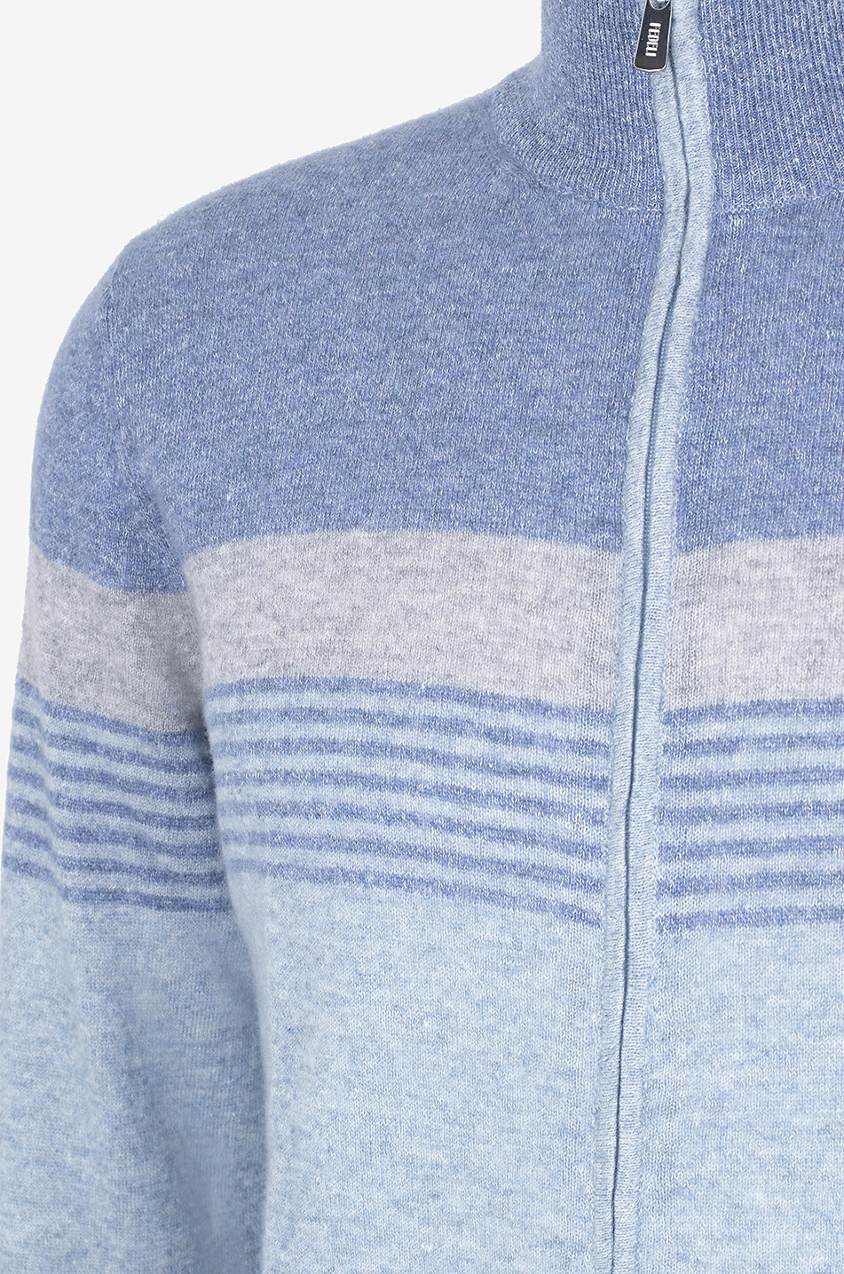 FEDELI Milos cashmere and linen colourblock cardigan Men MEDIUM BLUE 3