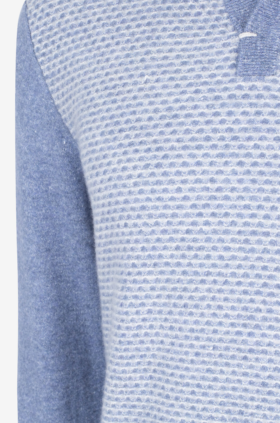 FEDELI Pull jacquard en cachemire et lin à col montant fendu Buk Homme BLEU CLAIR 3