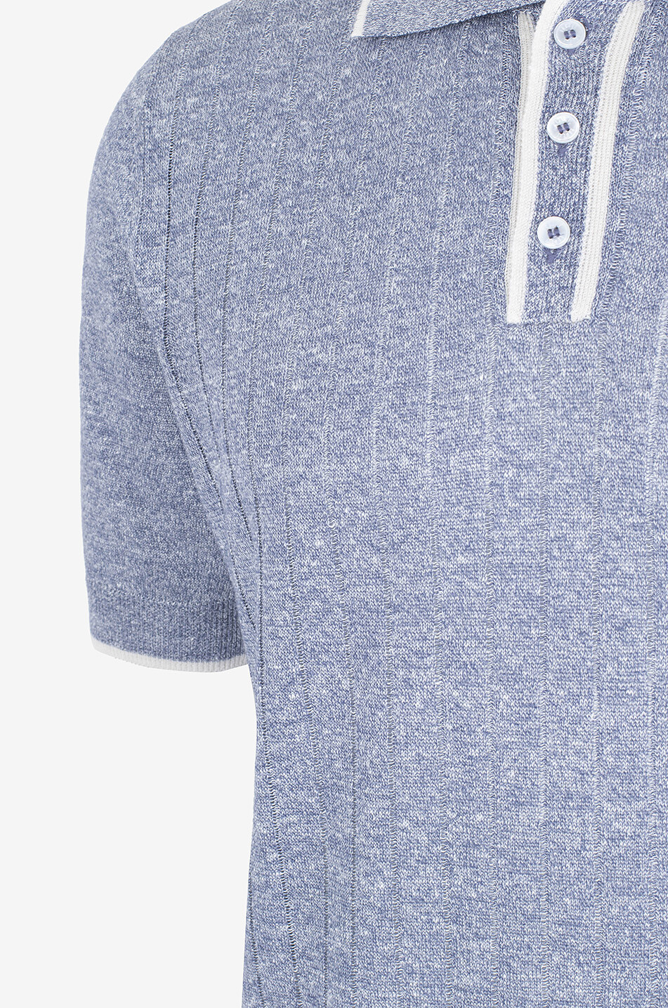 FEDELI Polo en maille côtelée à manches courtes Irlandia Homme BLEU FONCE 3
