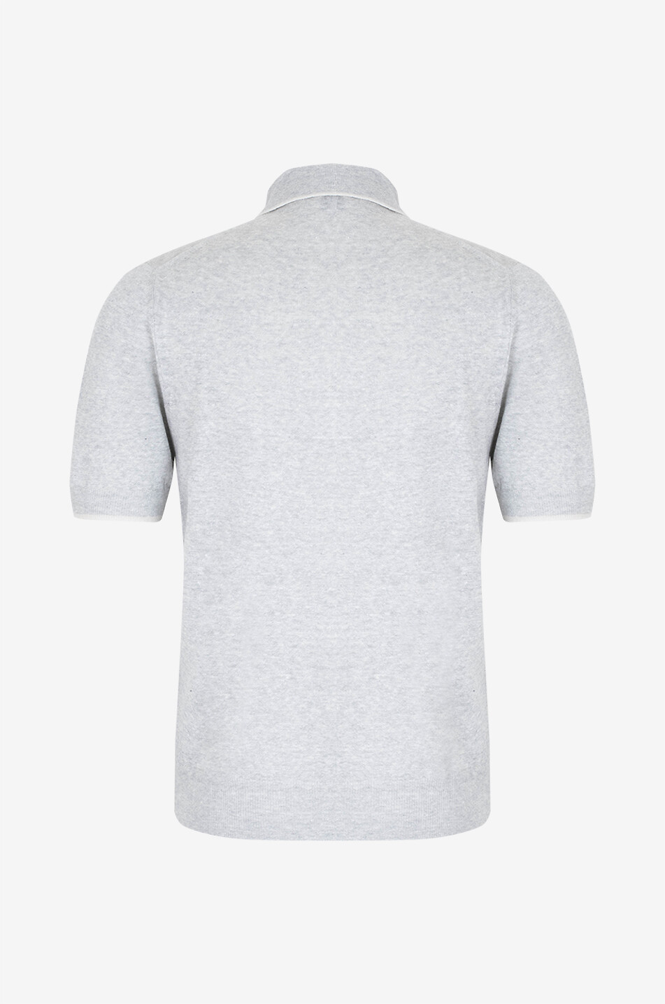 FEDELI Polo en maille côtelée à manches courtes Irlandia Homme GRIS CLAIR 2