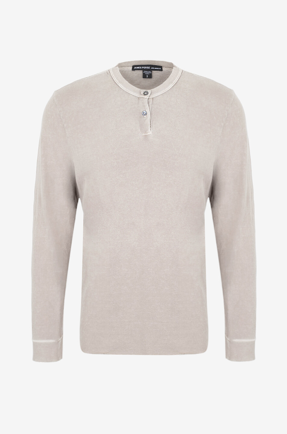 JAMES PERSE Henley long-sleeved T-shirt Men Medium beige 1