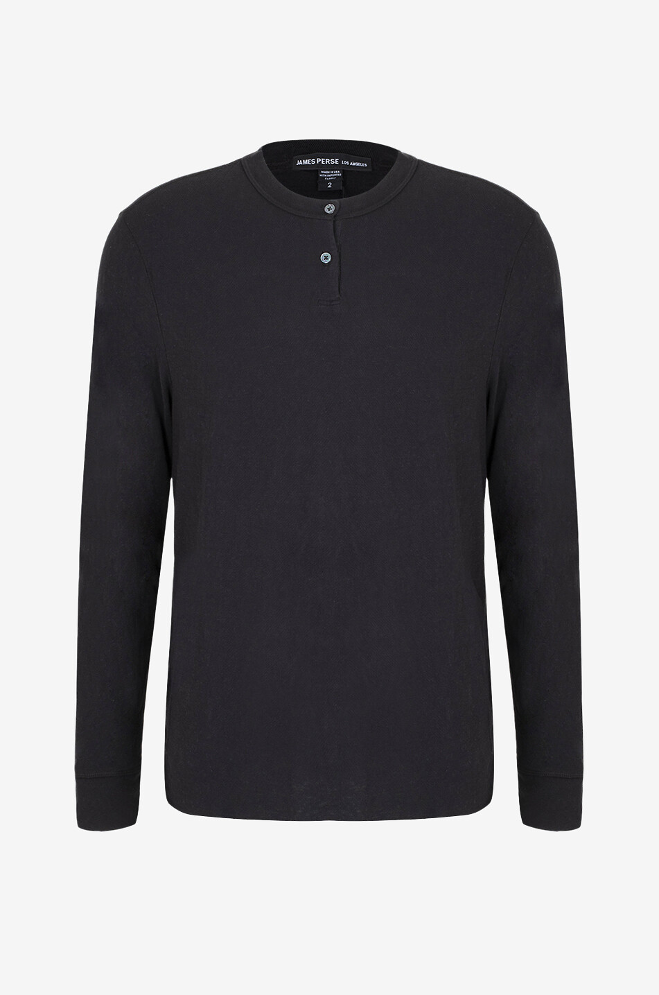 JAMES PERSE Henley long-sleeved T-shirt Men BLACK 1