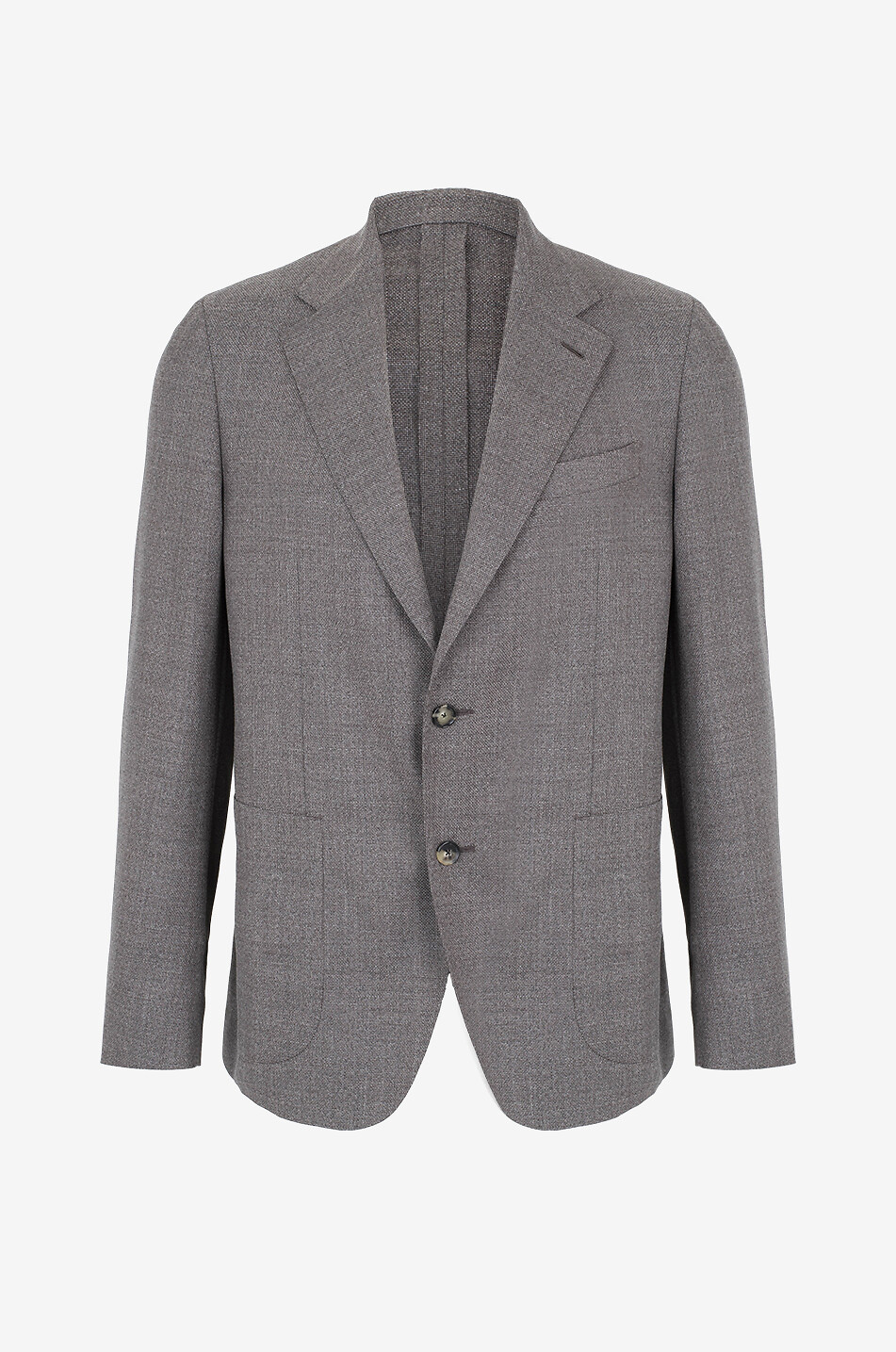 CARUSO Einreihiger melierter Blazer aus Wolle Herren MITTELBRAUN 1
