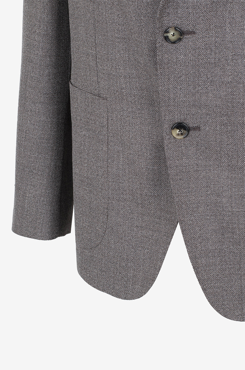 CARUSO Einreihiger melierter Blazer aus Wolle Herren MITTELBRAUN 3