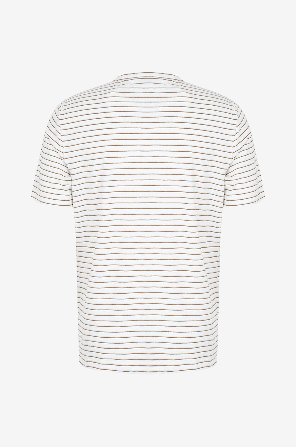VINCE T-shirt à manches courtes en lin et coton Shadow Stripe Homme BLANC CASSE 2