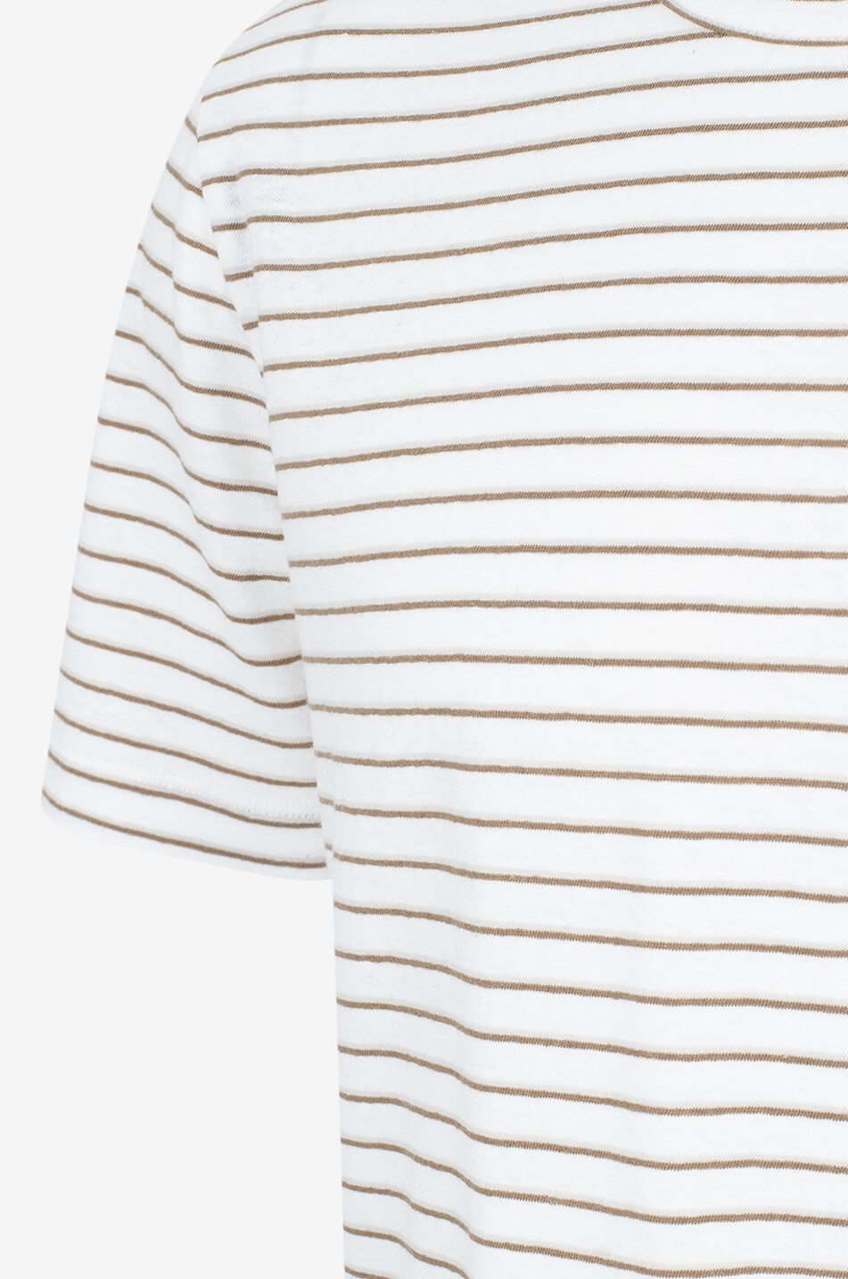 VINCE T-shirt à manches courtes en lin et coton Shadow Stripe Homme BLANC CASSE 3