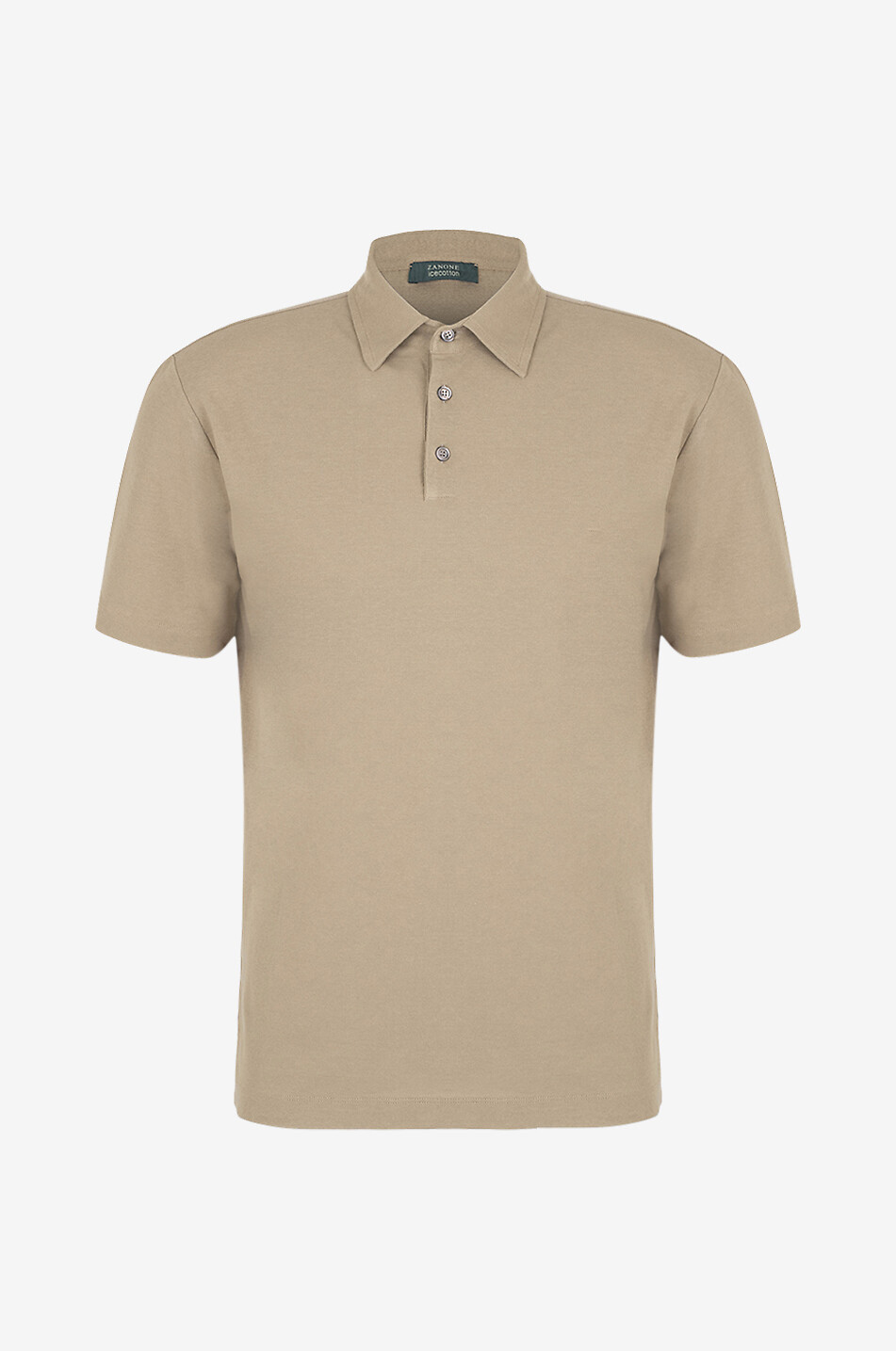ZANONE Polo à manches courtes en maille de coton Homme Beige moyen 1