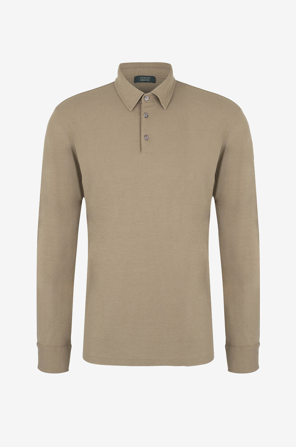 ZANONE Langärmeliges Strick-Polohemd aus Baumwolle Herren Mittle beige 1