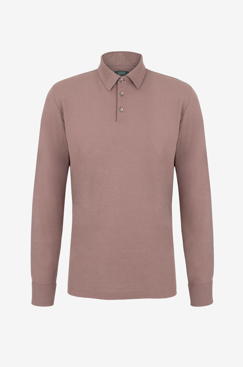 ZANONE Langärmeliges Strick-Polohemd aus Baumwolle Herren MITTELROSA 1