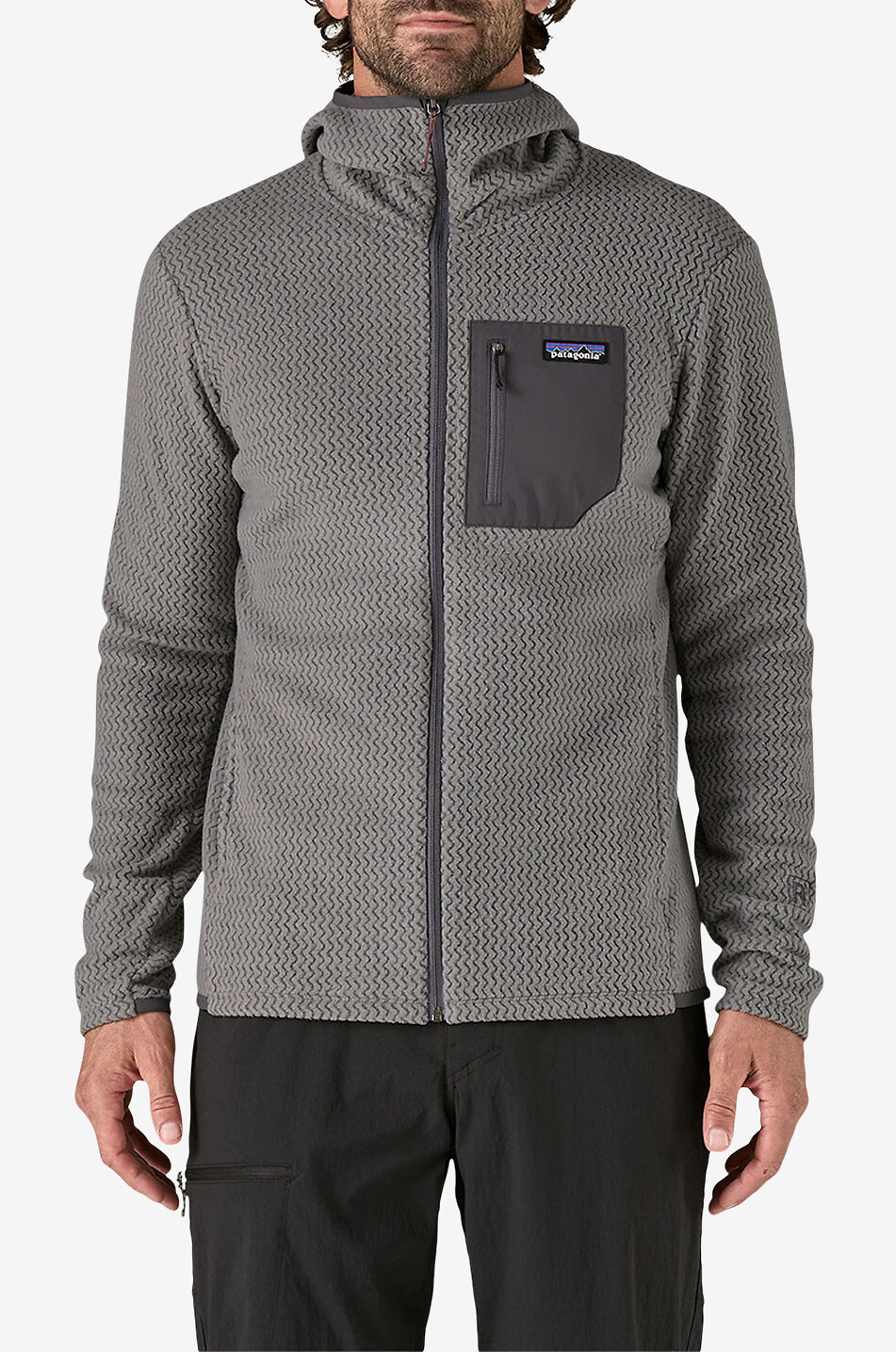 PATAGONIA R1 Air Full-Zip Hoody hooded fleece jacket Men MEDIUM GREY 2