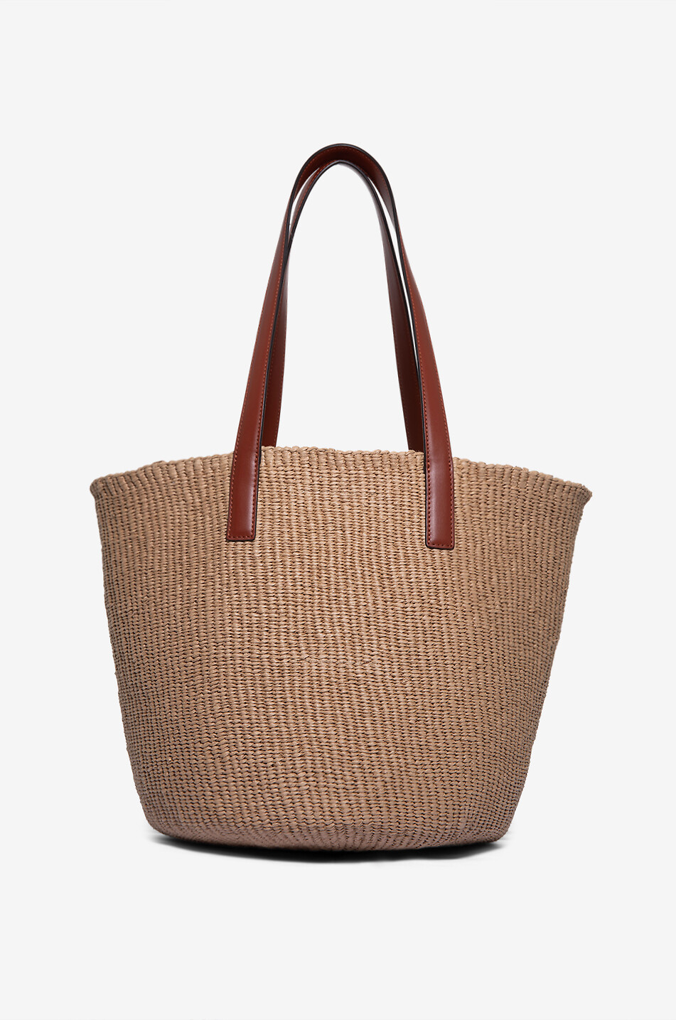 CHLOE Horse Medal Large woven basket with leather details Women BEIGE 5