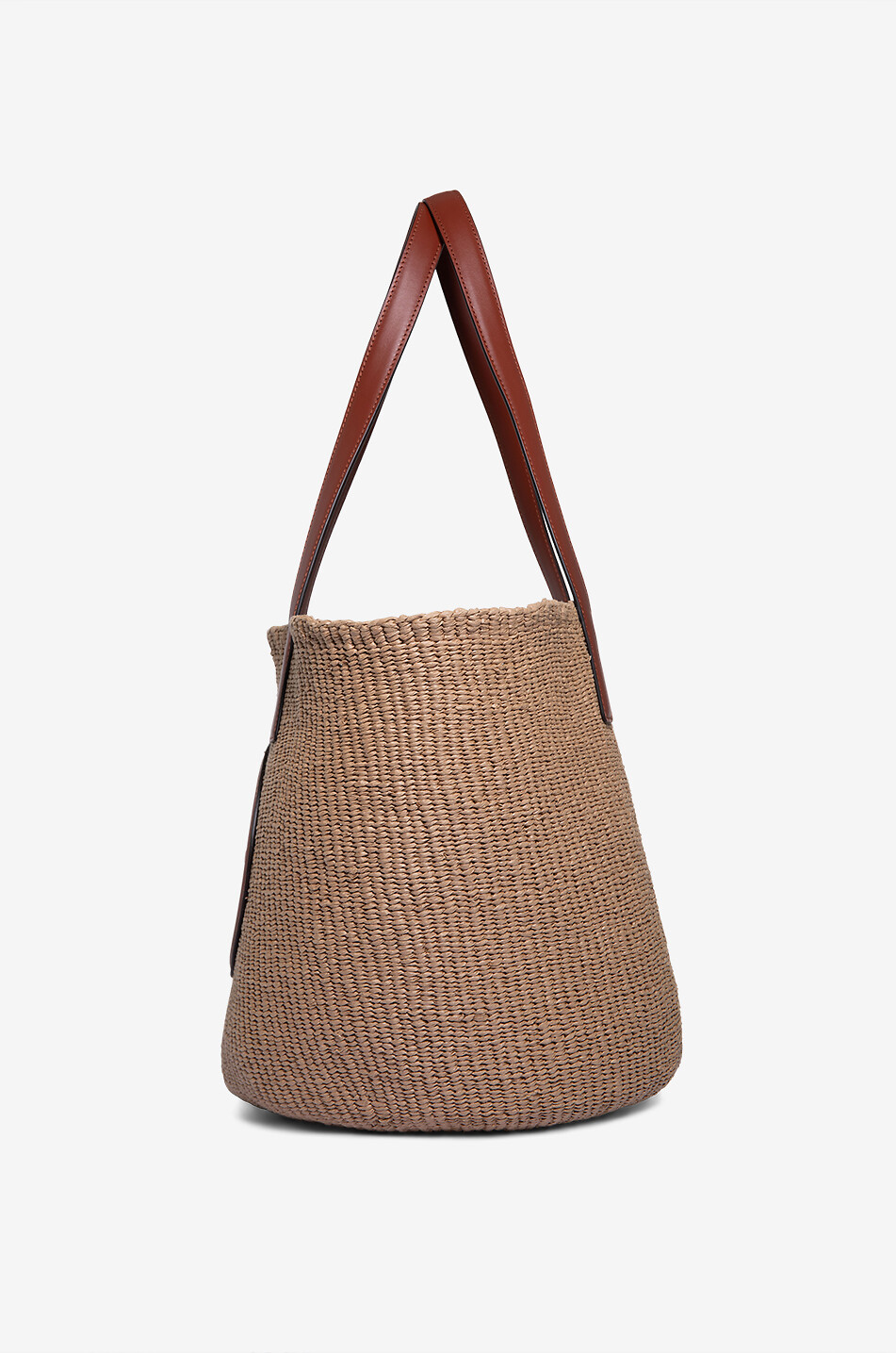 CHLOE Horse Medal Large woven basket with leather details Women BEIGE 6