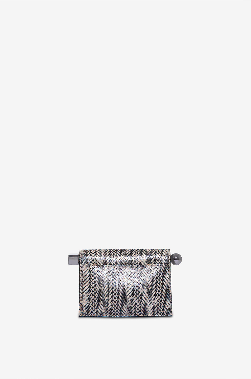 JACQUEMUS La petite pochette Rond Carré snake effect leather clutch Women BEIGE 3