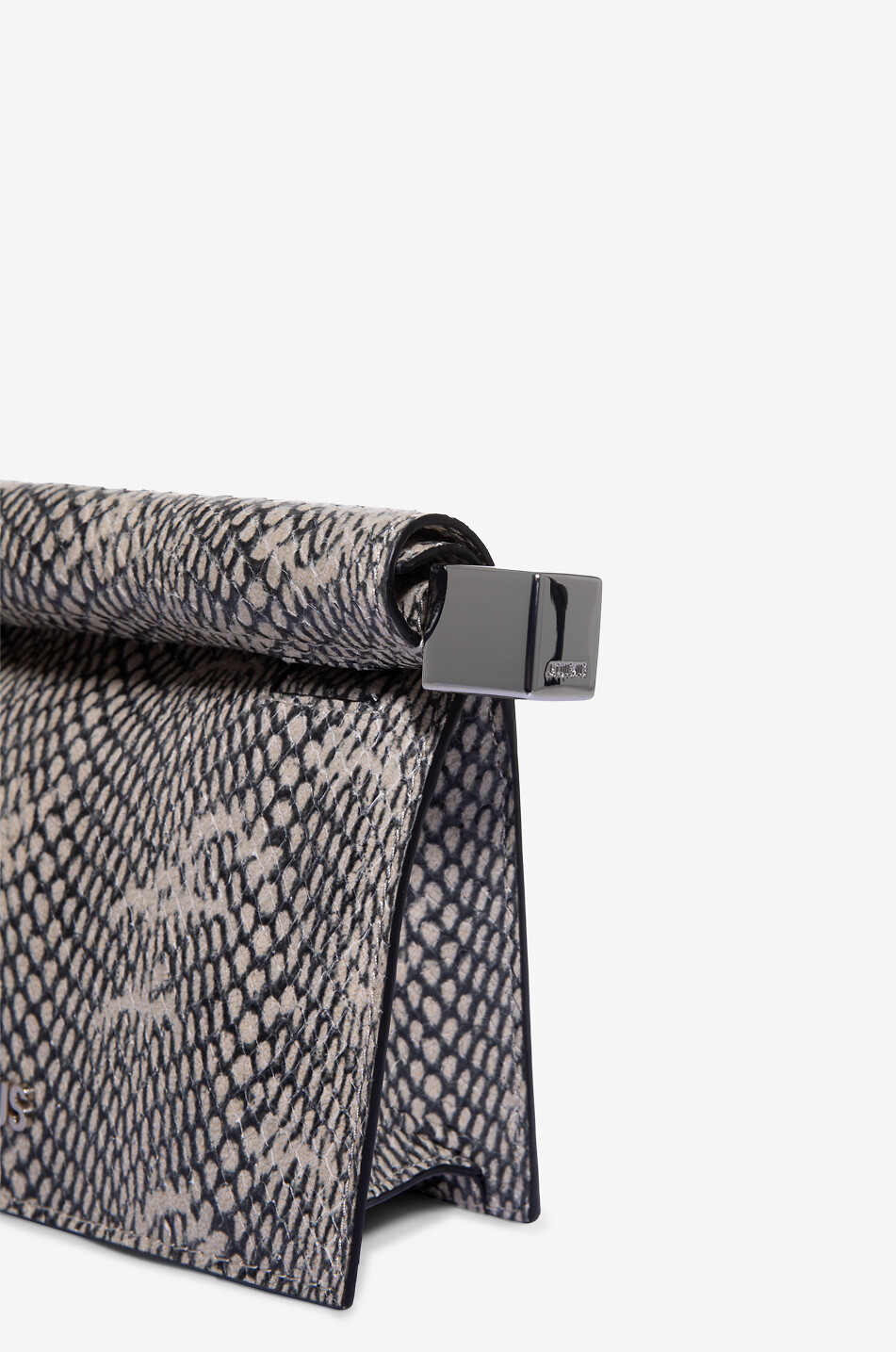 Clutch aus Leder in Schlangenhautoptik La petite pochette Rond Carré