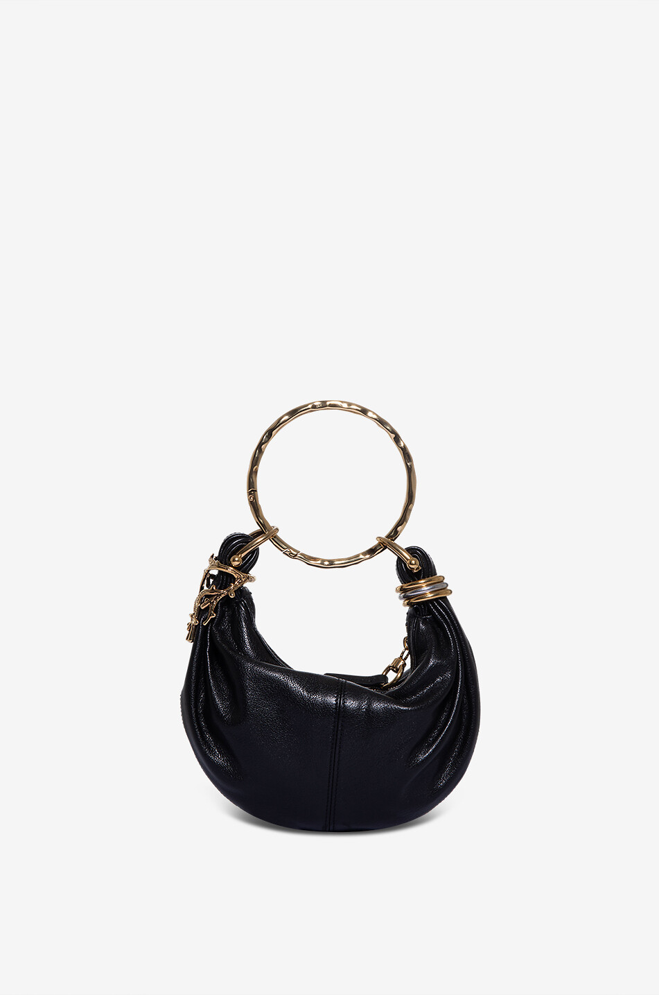 CHLOE Sac hobo en cuir grainé Bracelet Mini Femme NOIR 1