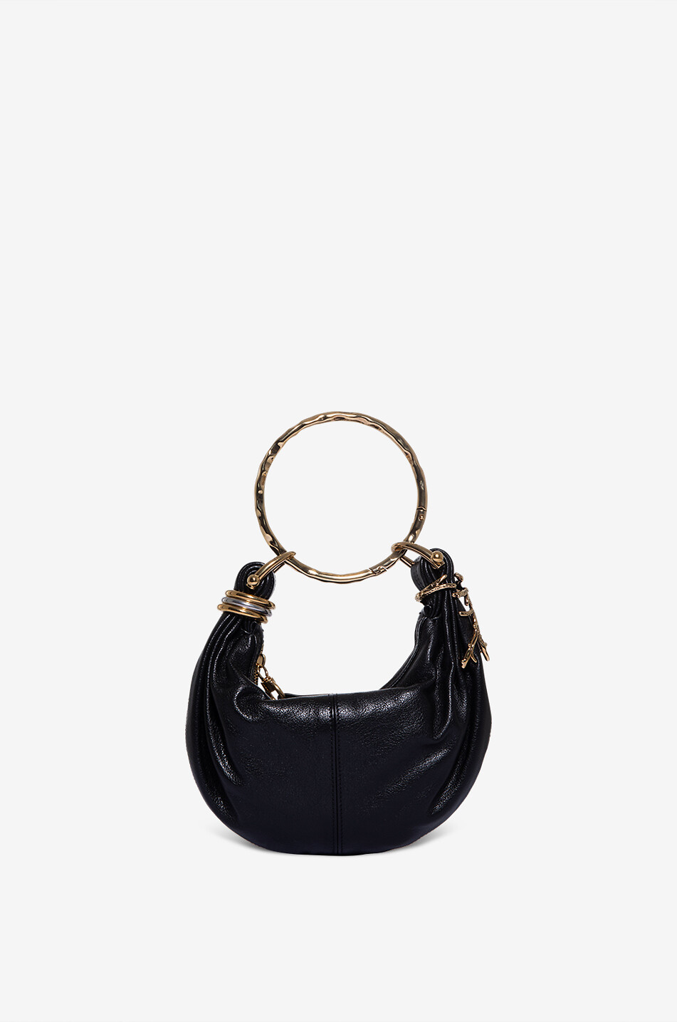 CHLOE Sac hobo en cuir grainé Bracelet Mini Femme NOIR 6