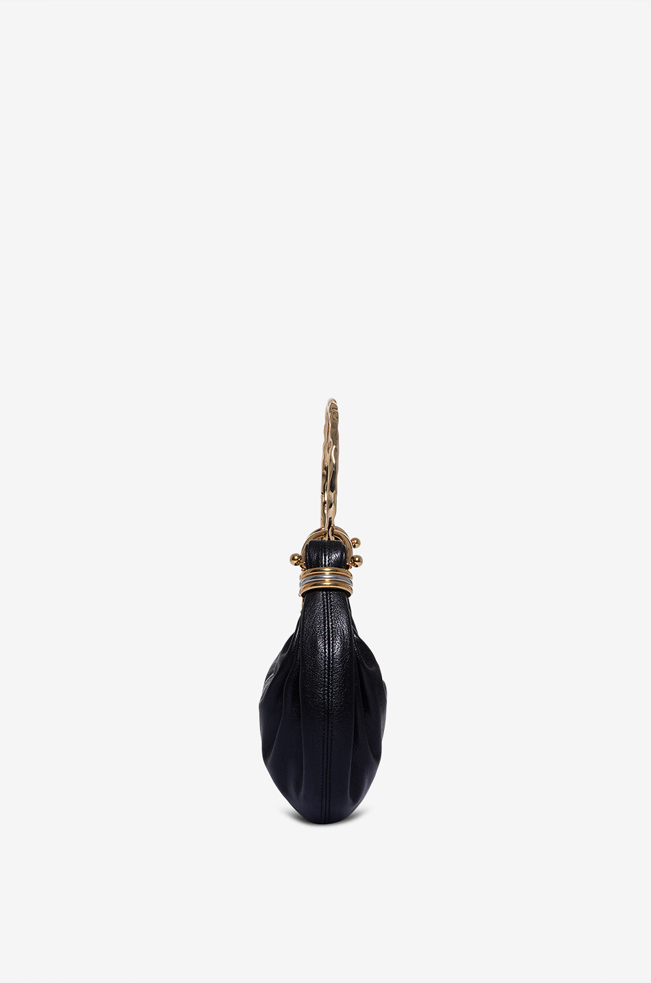 CHLOE Sac hobo en cuir grainé Bracelet Mini Femme NOIR 3