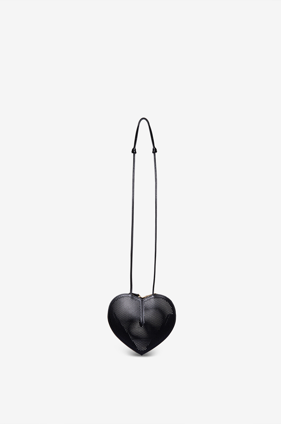 ALAÏA Sac porté épaule en cuir résille Le Coeur Femme NOIR 3