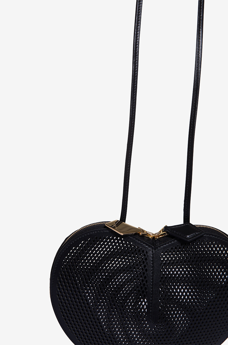 ALAÏA Sac porté épaule en cuir résille Le Coeur Femme NOIR 5