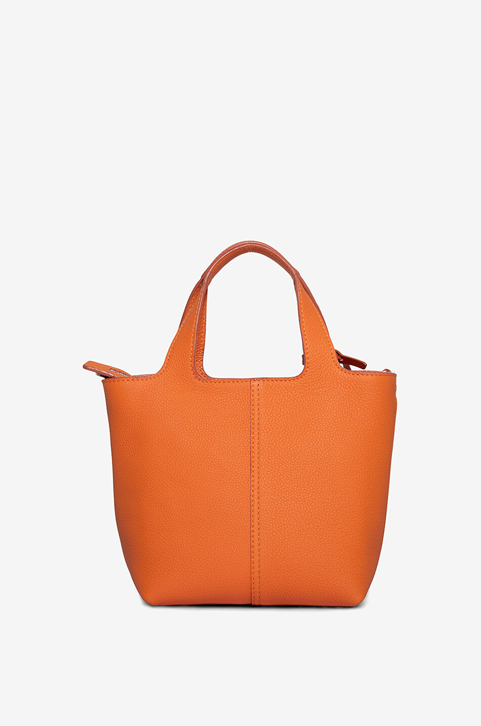 SANTONI Sac à main en cuir grainé Chapelier Mini Femme ORANGE FONCÉ 3