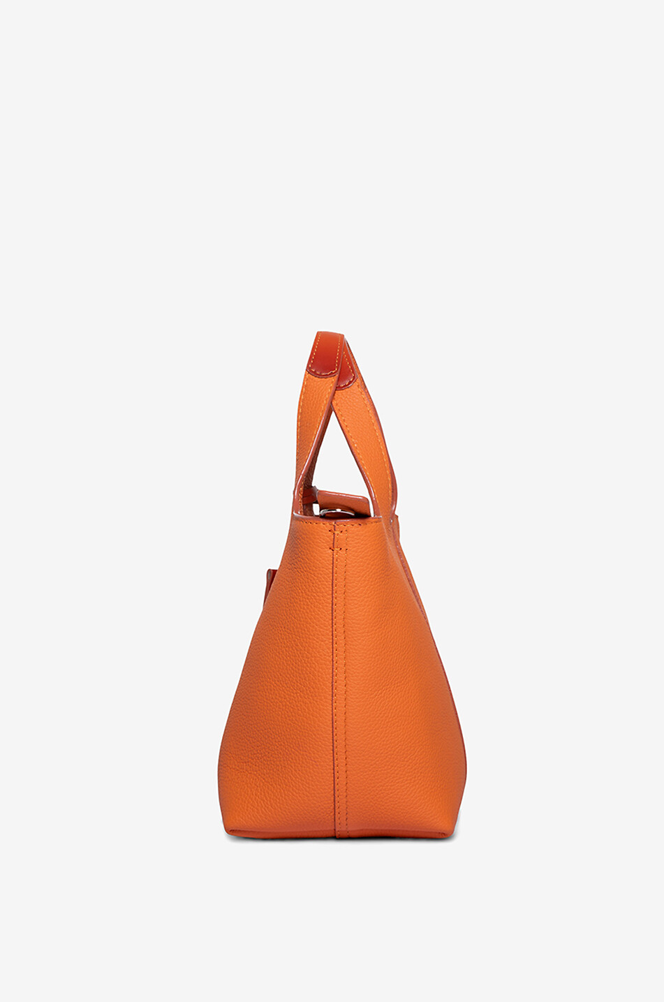 SANTONI Sac à main en cuir grainé Chapelier Mini Femme ORANGE FONCÉ 4
