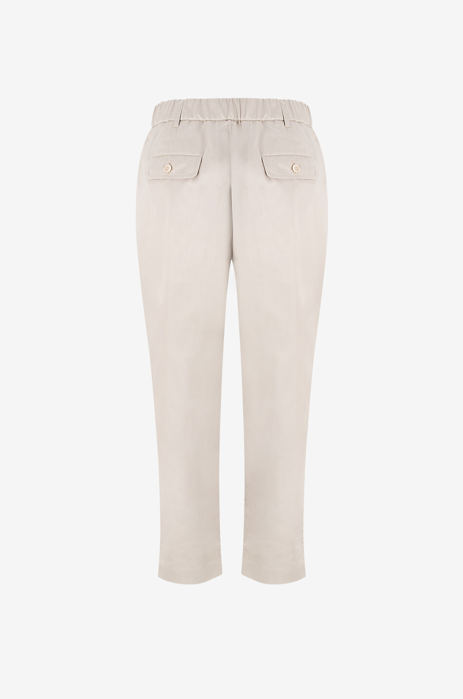 BIANCALANCIA Verkürzte gerade Hose aus Popeline Damen Hellbeige 2