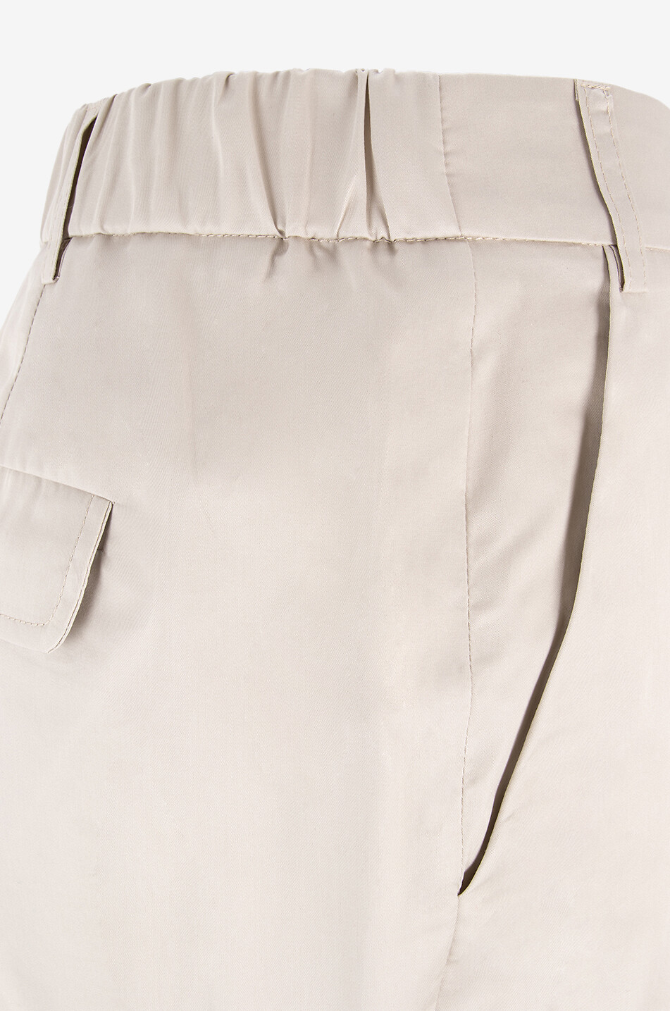 BIANCALANCIA Verkürzte gerade Hose aus Popeline Damen Hellbeige 3