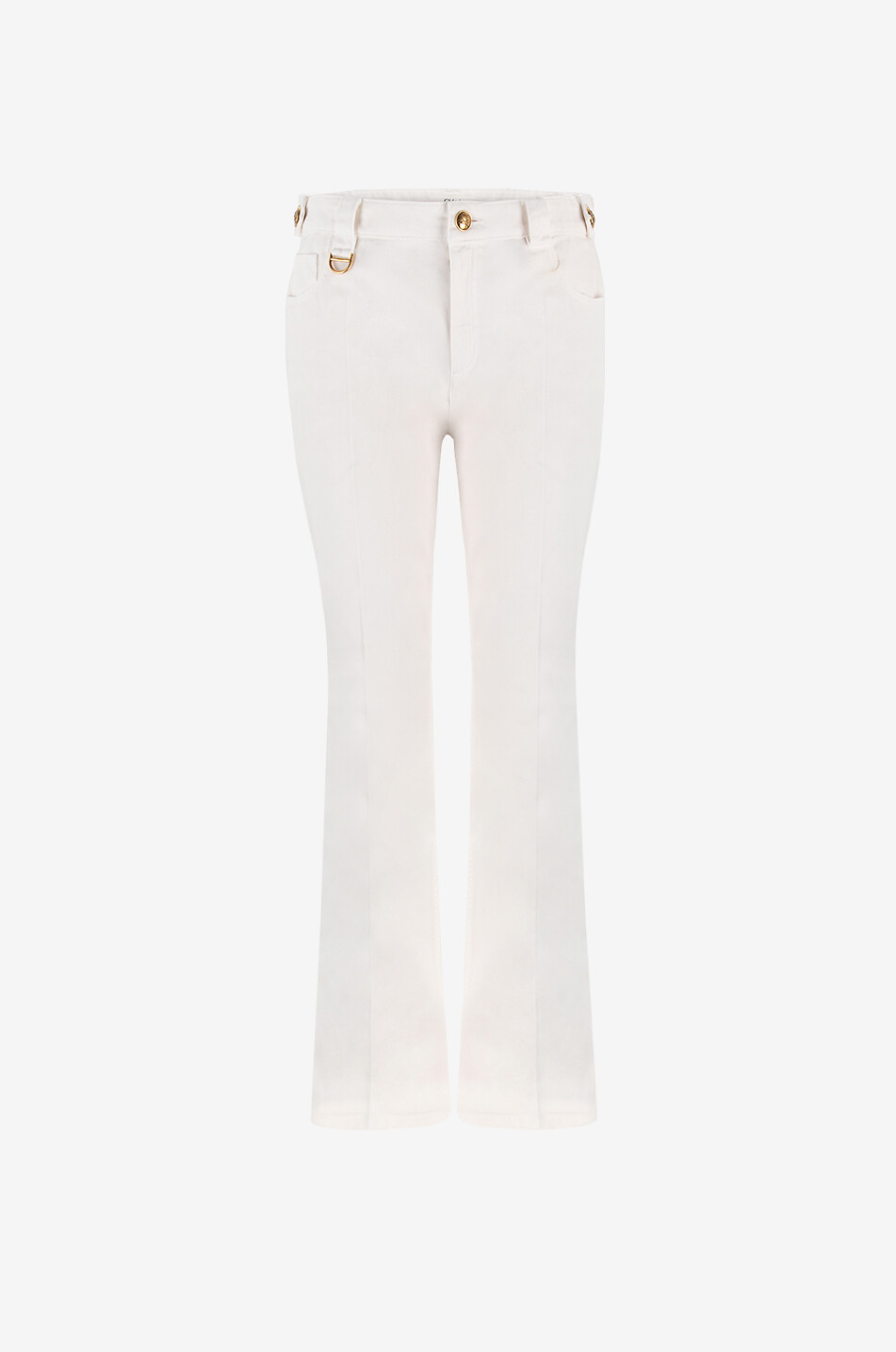 CHLOE Pantalon droit en toile de coton bio Femme BLANC 1