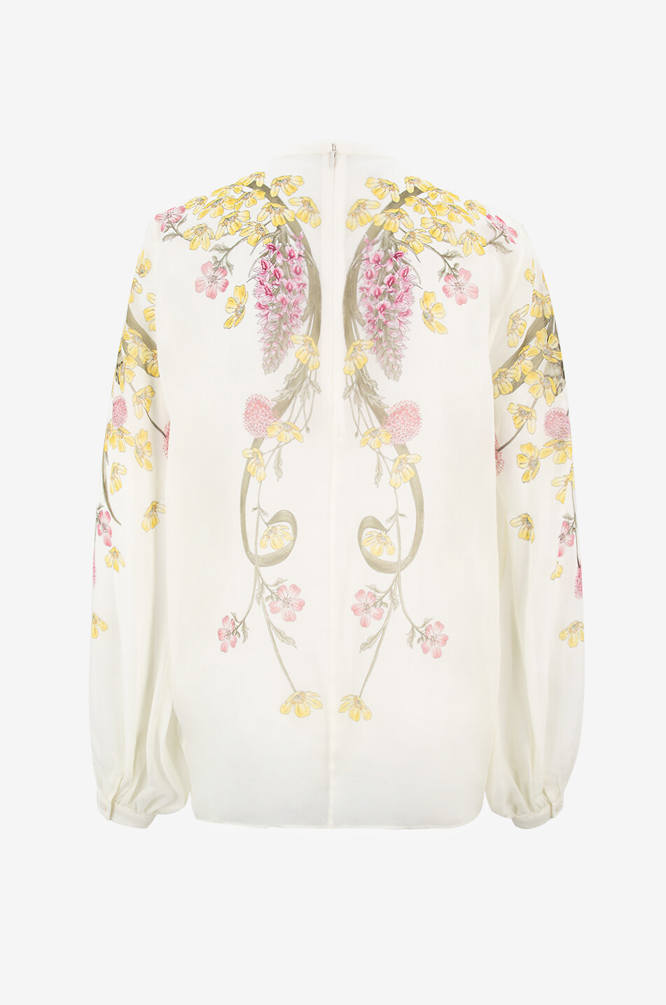 GIAMBATTISTA VALLI Wildflowers silk chiffon blouse Women EGGSHELL 2