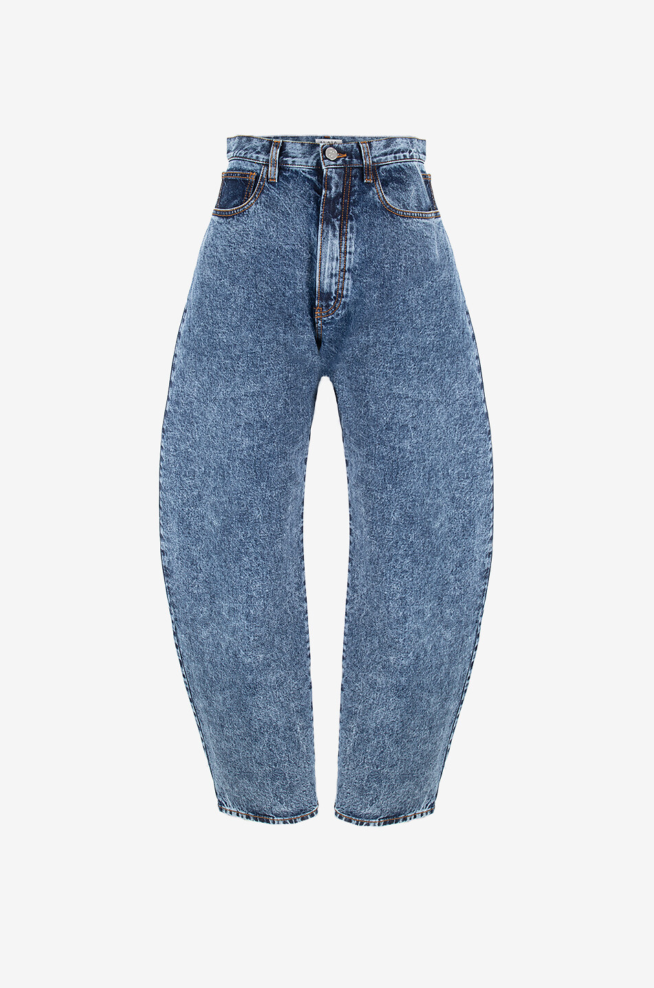 ALAÏA Jean large délavé Round Pants Snow Denim Femme BLEU 1