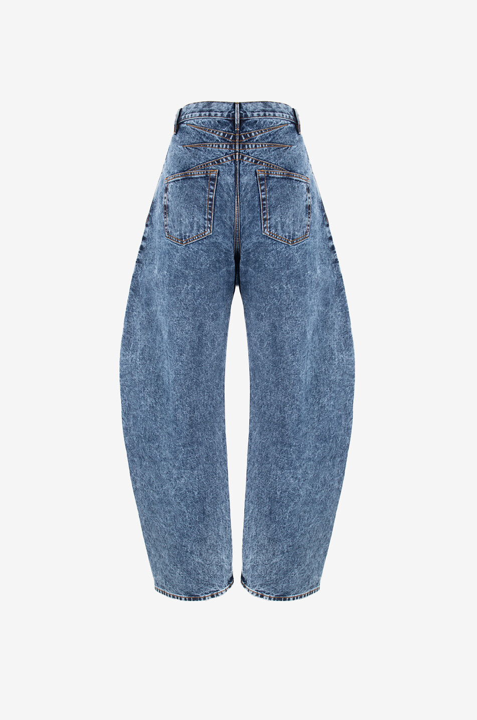 ALAÏA Jean large délavé Round Pants Snow Denim Femme BLEU 2