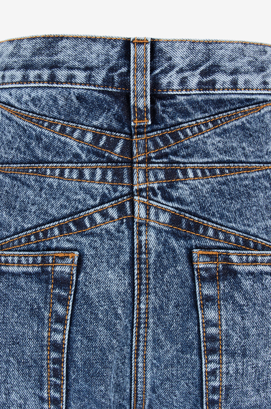 ALAÏA Jean large délavé Round Pants Snow Denim Femme BLEU 3